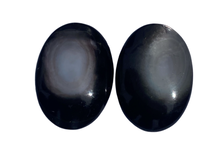 Load image into Gallery viewer, Tahitian Black Mother of Pearl Natural Nacre Matched Pair Calibrated Cabs
