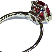 Load image into Gallery viewer, Red spinel with diamonds white gold ring