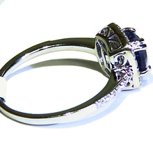 Load image into Gallery viewer, Rich blue natural Spinel and diamond 14k white gold ring
