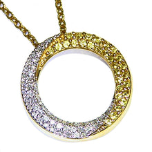 Load image into Gallery viewer, Diamond & Sapphire estate necklace pendant with chain attached