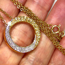 Load image into Gallery viewer, Nice diamond & yellow sapphire estate necklace