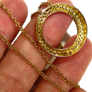 Diamond estate necklace pendant in 14k gold