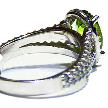 Load image into Gallery viewer, Diamond ring set with a rare green sphene