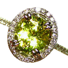 Load image into Gallery viewer, Stunning, all natural, Chrysoberyl and Diamond ring