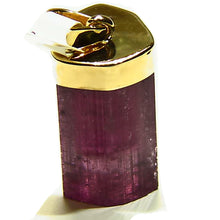 Load image into Gallery viewer, Hand crafted pink tourmaline crystal pendant