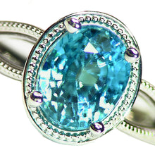 Load image into Gallery viewer, Natural blue Zircon 14k white gold ring