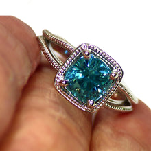 Load image into Gallery viewer, Natural Zircon 4.75ct Dazzling Blue 14k White Gold Ring
