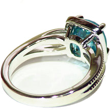 Load image into Gallery viewer, Natural Zircon 4.75ct Dazzling Blue 14k White Gold Ring