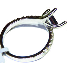 Load image into Gallery viewer, White gold solitaire diamond semi mount for Emerald shape gemstone