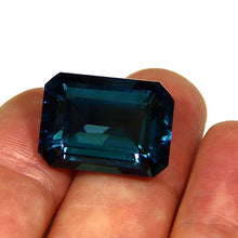 Load image into Gallery viewer, Large Emerald cut London Blue Topaz