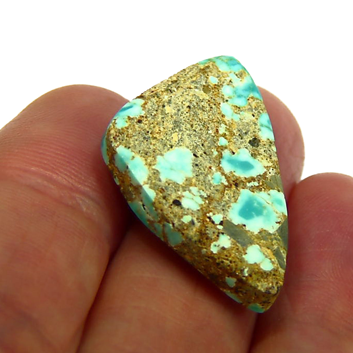 Bright Lone Mountain Turquoise Cab Solid 18.12ct – PAK Bright Lone Mountain Turquoise Cab Solid 18.12ct – PAK