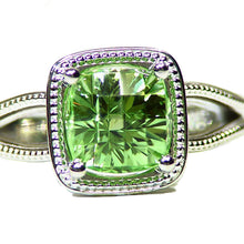 Load image into Gallery viewer, Natural Merelani mint green garnet 14k white gold ring