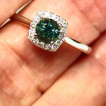 Load image into Gallery viewer, Untreated Montana Sapphire 14k white gold ring