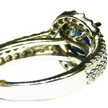Load image into Gallery viewer, Natural UNHEATED Ceylon Sapphire & diamond 14k white gold ring