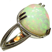 Load image into Gallery viewer, Natural Ethiopian Opal 14k white gold ring
