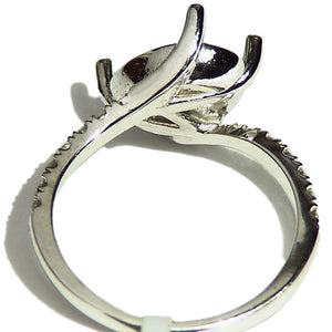 Diamond semi mount ring crafted in 14k white gold
