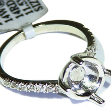 Load image into Gallery viewer, White gold diamond semi mount ring made for a cabochon
