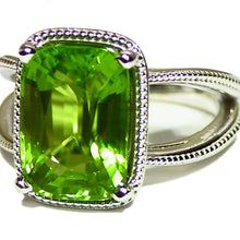 Load image into Gallery viewer, All natural large Peridot 14k white gold ring
