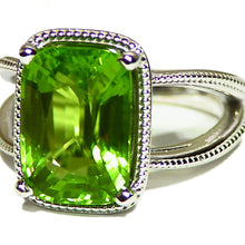 Load image into Gallery viewer, All natural large Peridot 14k white gold ring