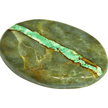 Load image into Gallery viewer, Large ribbon turquoise cabochon unstabilized