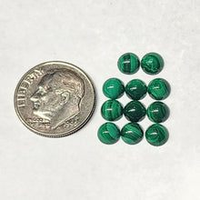 Load image into Gallery viewer, Malachite Congo 5mm Calibrated Lot of 10 Cabochons
