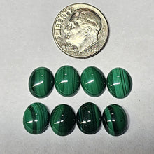 Load image into Gallery viewer, Malachite Congo 8x10mm Calibrated Lot of 8 Cabochons
