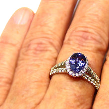 Load image into Gallery viewer, Natural Tanzanite and diamond 14k gold ring
