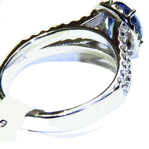 Split shank Tanzanite & diamond white gold ring