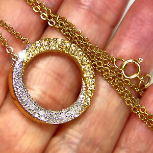 Nice diamond & yellow sapphire estate necklace