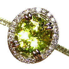 Load image into Gallery viewer, Stunning, all natural, Chrysoberyl and Diamond ring

