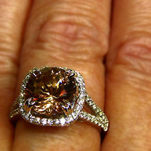 Load image into Gallery viewer, Brilliant all natural champagne zircon and diamond ring
