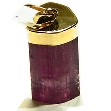 Load image into Gallery viewer, Hand crafted pink tourmaline crystal pendant 
