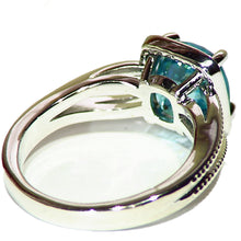Load image into Gallery viewer, Natural Zircon 4.75ct Dazzling Blue 14k White Gold Ring
