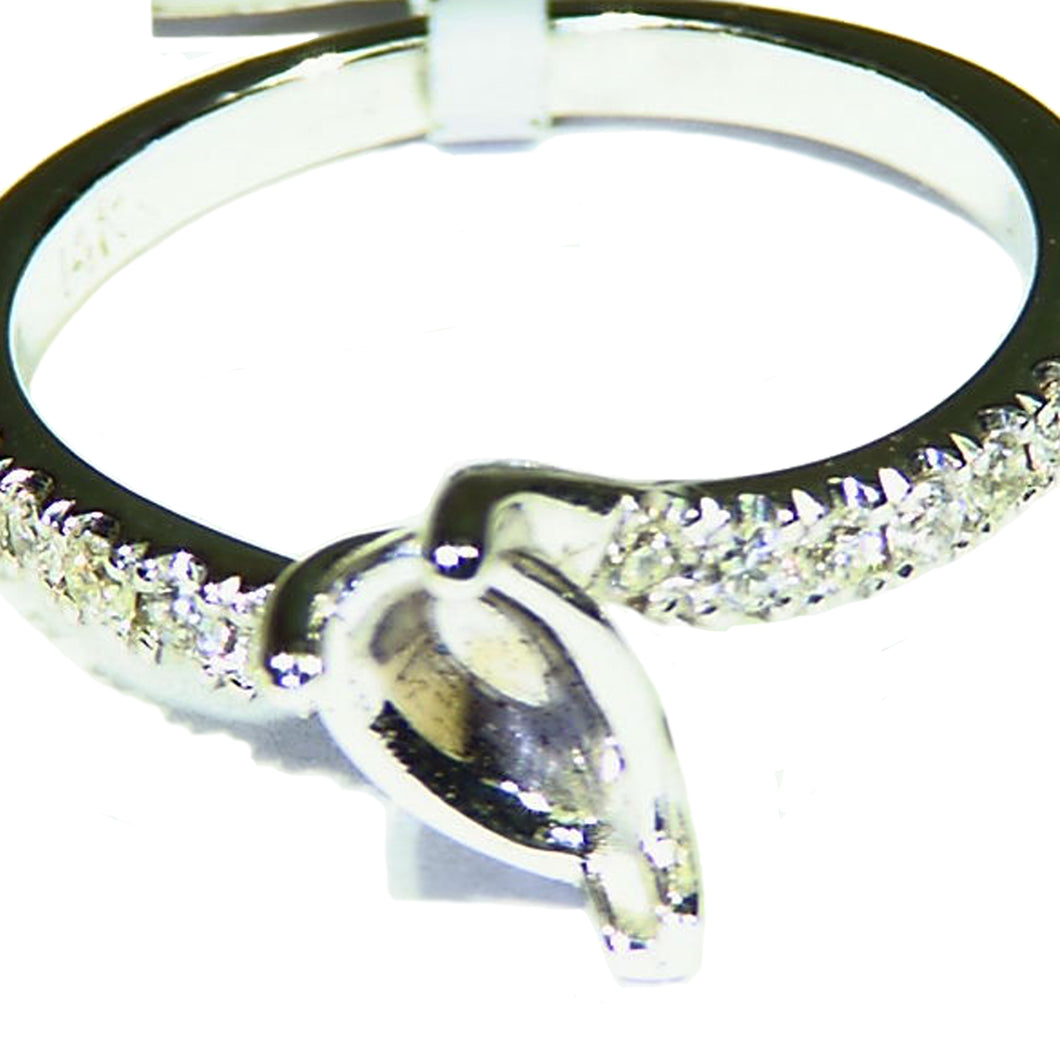 14k white gold diamond semi mount ring size 6.5