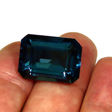 Load image into Gallery viewer, Large Emerald cut London Blue Topaz
