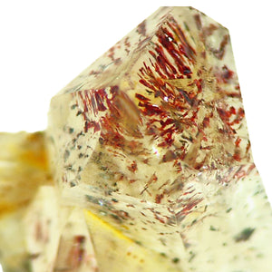 Blood red hematite in quartz crystal from Goboboseb