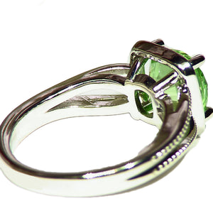 Beautiful Merelani mint green garnet 14k white gold ring