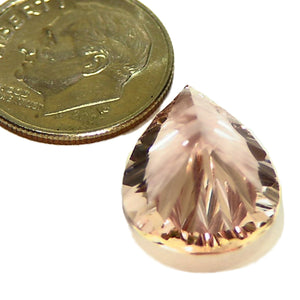 Concave faceted all natural Morganite