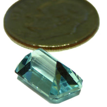Load image into Gallery viewer, Faceted Emerald cut blue Aquamarine 

